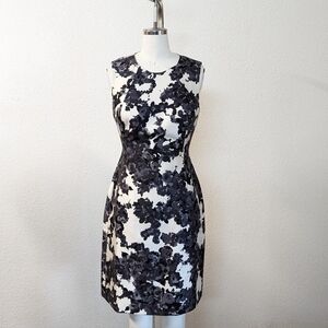 Kate Spade Floral Sheath Dress Black 4 preppy holiday cocktail wedding classic